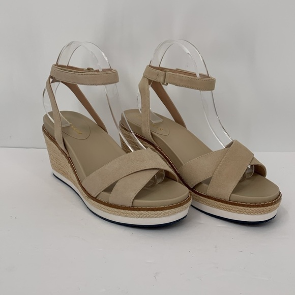 Cole Haan CloudFeel Wedge Espadrille sandal shoe platform ankle strap new 7 - Picture 2 of 6